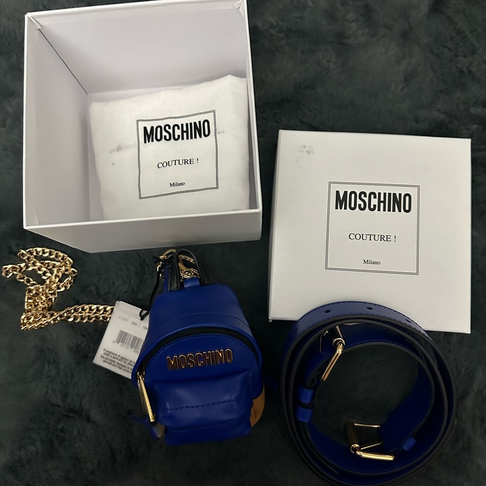 Authentic Moschino belt with mini bag